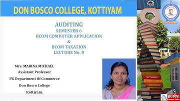 LECTURE – 8: AUDITING-B.COM. TAX AND B.COM. C A-   SEMESTER  6-MODULE 1, CLASSIFICATION OF AUDIT