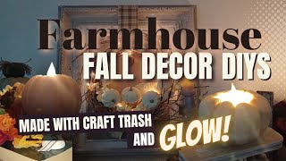 **NEW** STUNNING FARMHOUSE FALL DIYS USING YOUR CRAFT TRASH!