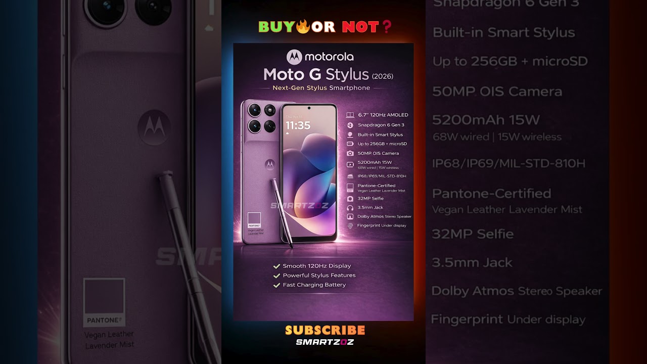 Moto G Stylus 2026 ✍️ 120Hz AMOLED + 68W ⚡ Snapdragon Power🔥
