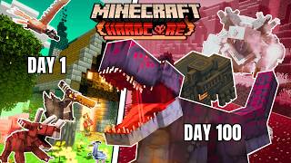 Hardcore Minecraft but DINOSAURS are Hunting Me for 100 Days