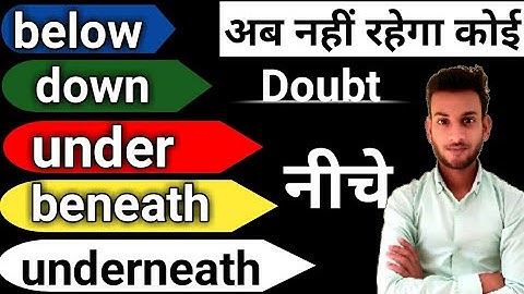 The Difference between under below  down and beneath underneath || classmate nitesh