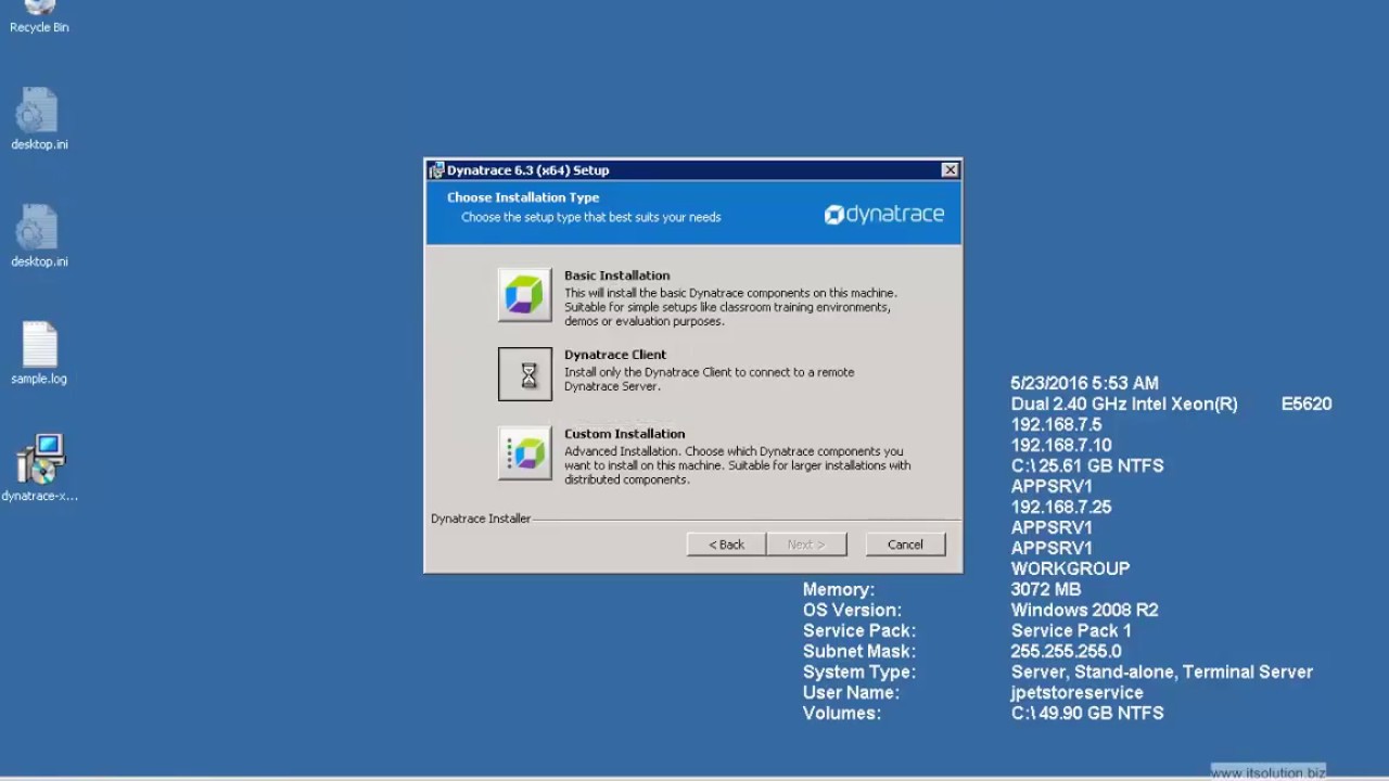 Install Dynatrace Client 6.3 on MS Windows 2008 - YouTube