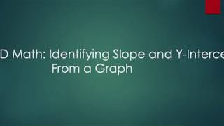 GED Math: Identifying Slope and Y-Intercept from Graph