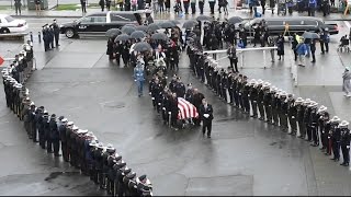 Procession And Memorial Service Honoring Fallen Officer