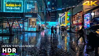 Ginza rainy night walk in Tokyo, Japan • 4K HDR