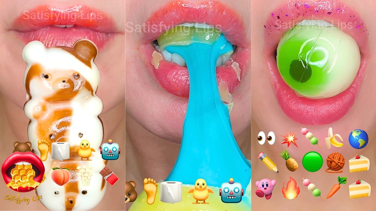Satisfying ASMR Eating Emoji Food Challenge Compilation Mukbang 먹방