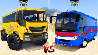 Police Bus vs Iveco Monster Bus - GTA 5 Which Car is best?