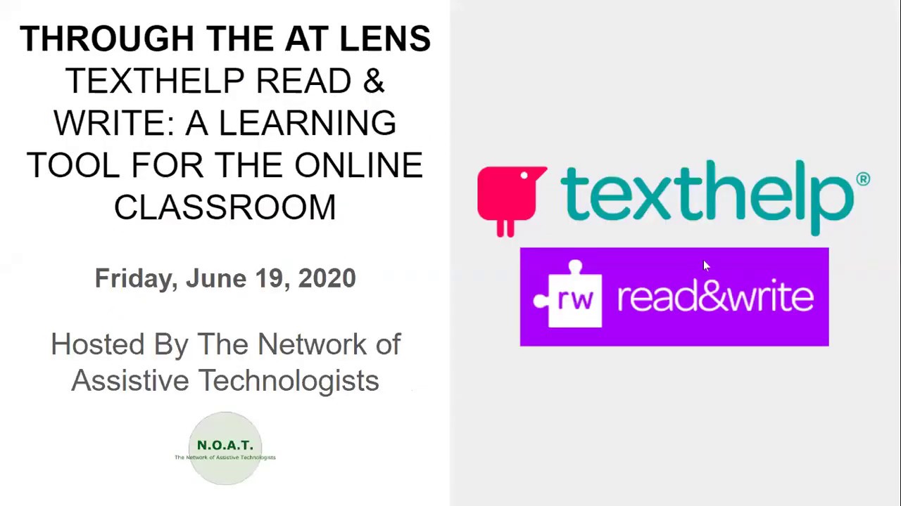 Through the AT Lens TextHelp Read & Write A Learning Tool For The