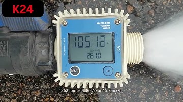 K24 Electronic Turbine Flow Meter - Water Fuel Digital Turbine Flow Meter Red & Blue 25mm