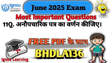 BHDLA136 MOST IMPORTANT QUESTIONS ANSWER|| GUESS PAPER|| IGNOU LEARNING