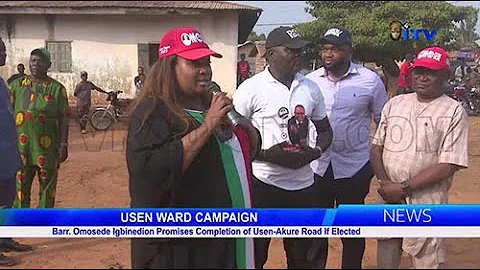 Barr. Omosede Igbinedion promises completion of Usen-Akure Road if elected