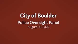 08-10-26 Police Oversight Panel Meeting Meeting