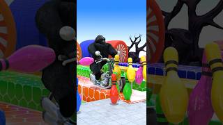 Gorilla 🦍 Driving The Bike 🏍️ | Long Slide Game | Animal Crossing Fountain | Zoova 3D