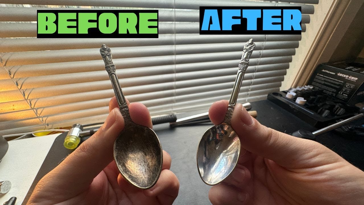 How To Polish Sterling Silver Spoon Rings - YouTube