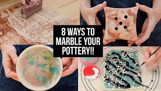 8 Ways to Marble Clay - SAY GOODBYE TO BORING POTTERY!