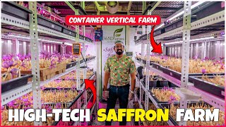 Hightech Vertical SAFFRON FARM in Shipping Container | Indoor Vertical SAFFRON FARMING