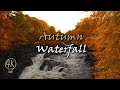 4K Relaxing Waterfall - Enchanting Autumn Waterfall - Natural White Noise Sounds - Autumn Waterfall