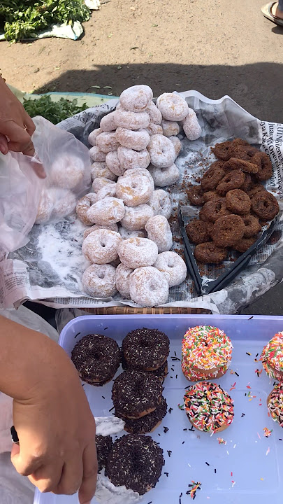 Jajanan Pasar: Donat Gula dan Meses dan Gemblong #streetfood #donuts #cake #asmr #culinary #shorts