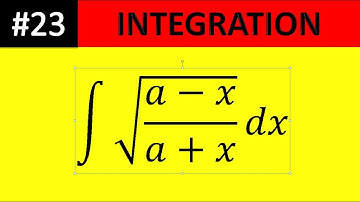 integral  root(a-x)/ root(a+x) dx  ||wbchse class 12 math SN DEY Solved integration 23
