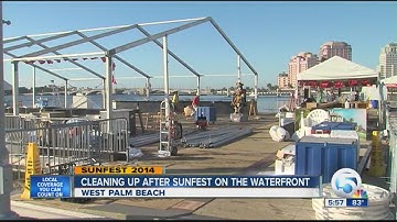 Cleaning up after SunFest on the waterfront