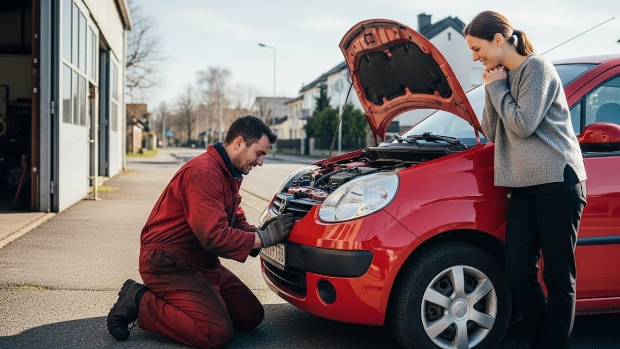 En hemlös mekaniker hjälpte en mystisk kvinna utan att veta att hon var miljonär — nästa dag…
