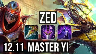 ZED vs MASTER YI (MID) | 9/1/3, 1.3M mastery, 600+ games, Godlike | NA Master | 12.11