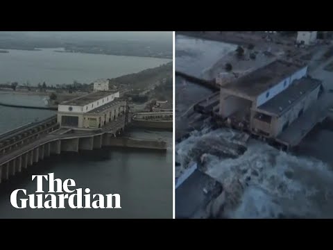 Before and after dam collapse near Ukraine's Kherson