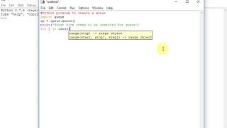 Python program to create a queue