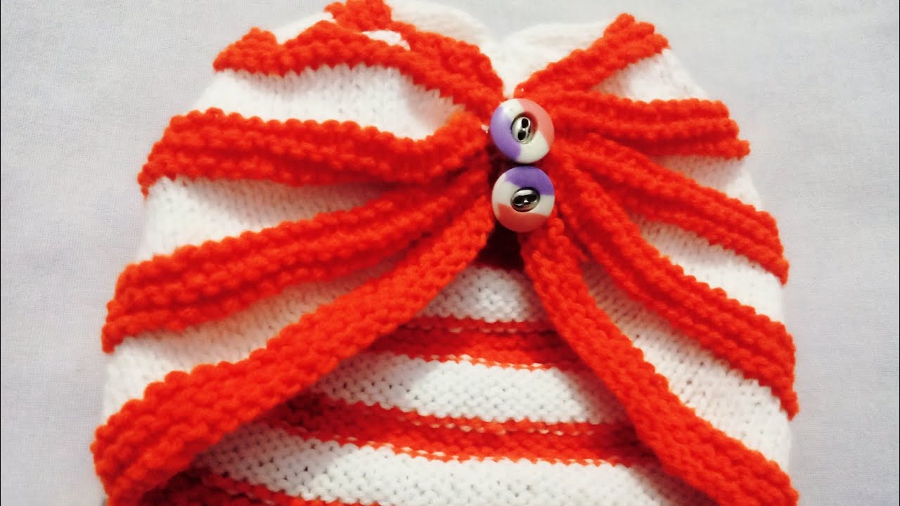 Knit pagdi cap for kids हिन्दी तरबन 