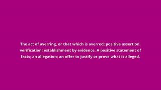 what is the meaning of averment