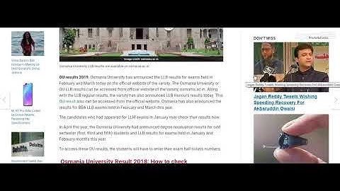 Osmania University LLB Results Released; Check Now