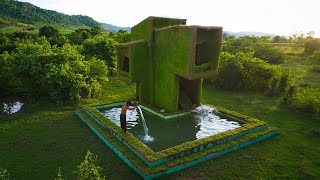 How to build a great mud house by planting rice seeds on top and water slide to swimming pool