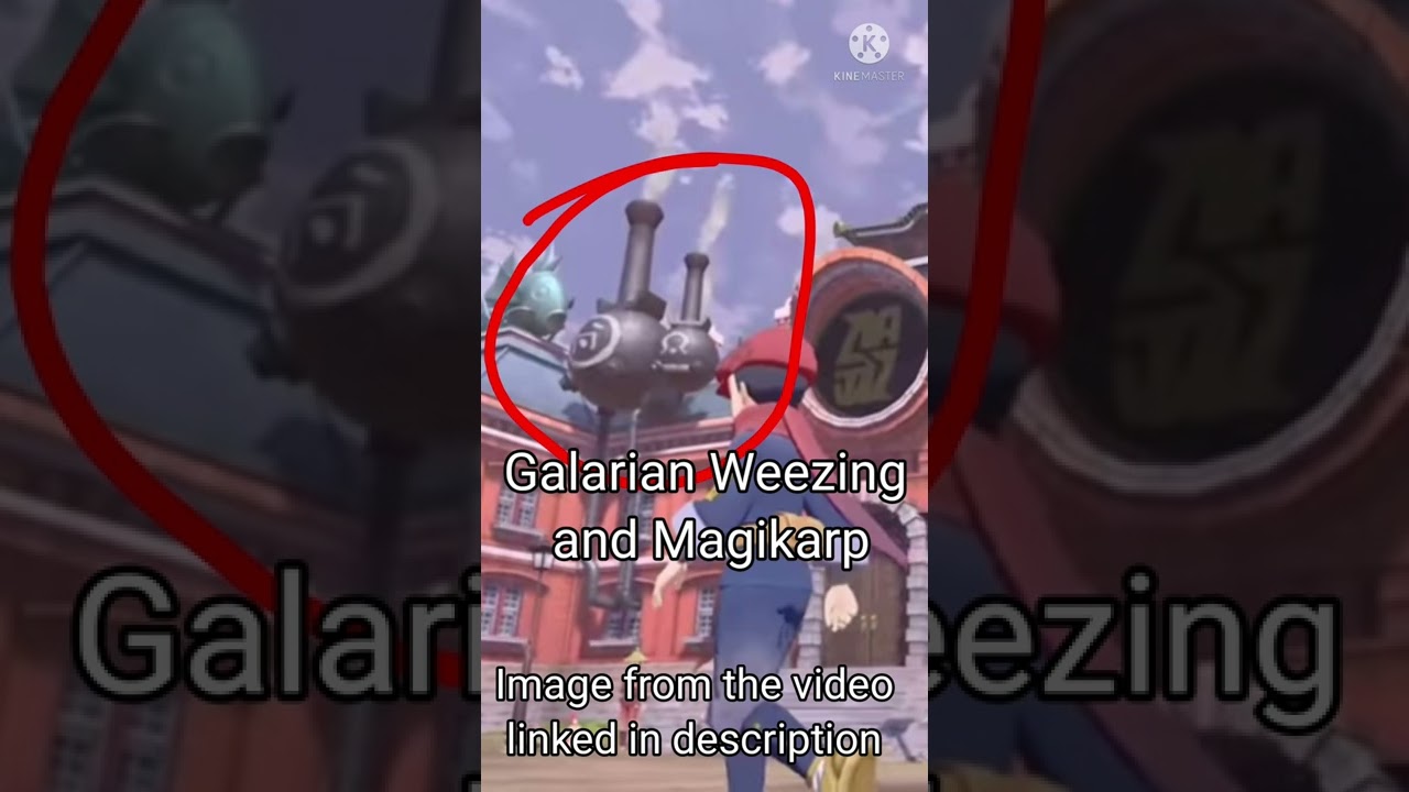 Statues of Galarian weezing and magikarp on Galaxy Team's HQ 