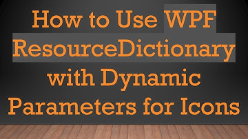 How to Use WPF ResourceDictionary with Dynamic Parameters for Icons