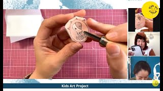 キッズアートプロジェクト企画・津久井智子（つくいともこ）先生・あべこ先生「消しゴムはんこ教室」
