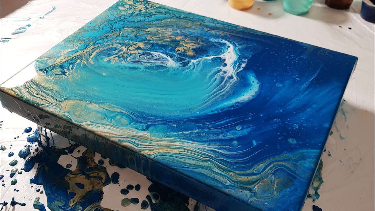 GORGEOUS OCEAN Acrylic Pour Painting - Flow Art - YouTube