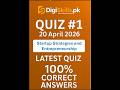 DigiSkills Startup Strategies and Entrepreneurship Quiz # 1 | #digiskillspk #educationalvideo