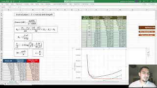 Excel for Chemical Engineers | 80 | Optimum pipe diameter - 2 Using Ms Excel (1) screenshot 2