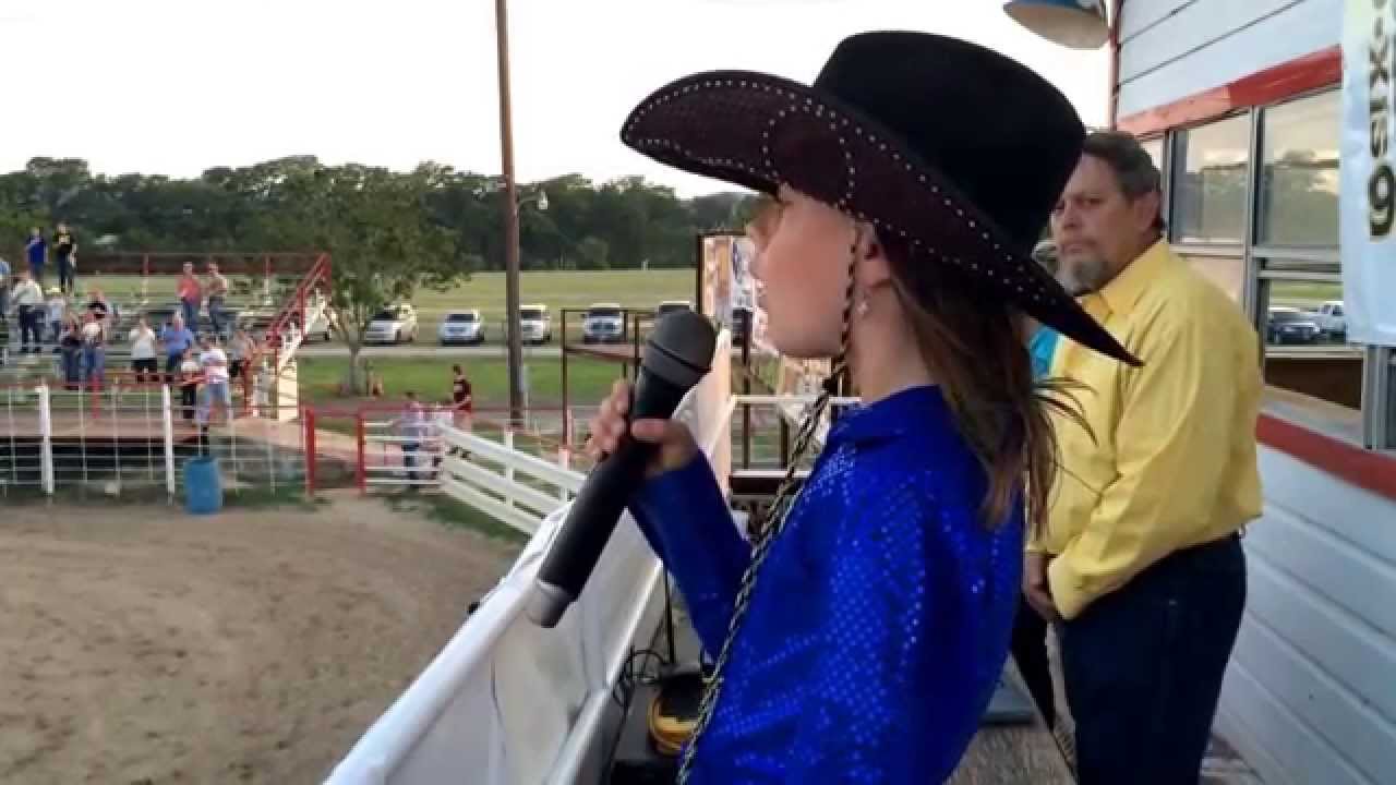 Allora Leonard singing StarSpangled Banner at Bandera Rodeo 6/13/14 YouTube
