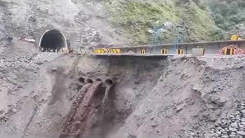 Road connecting T3 and T5 (which bypasses panthyal tunnel) on Srinagar-Jammu highway washed off.