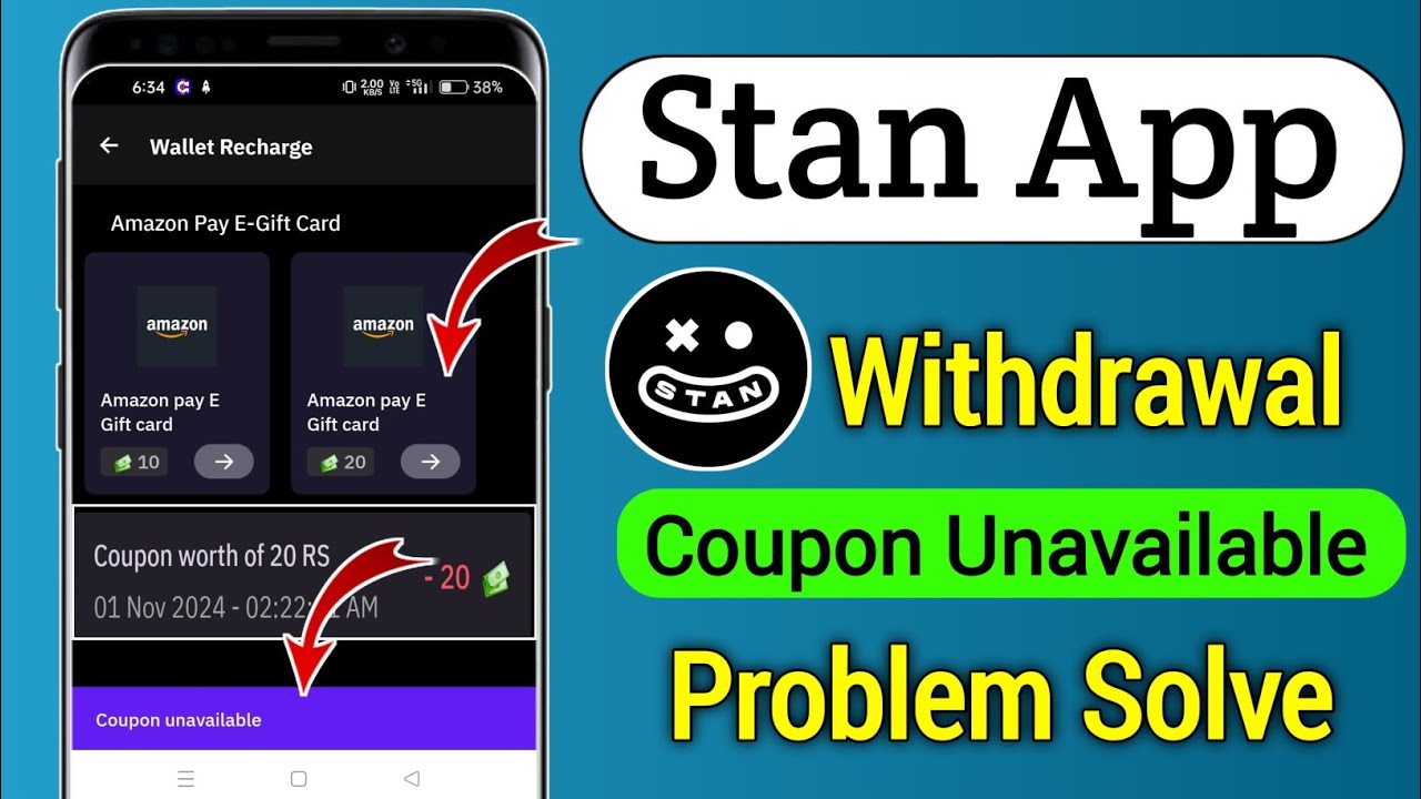 Stan App Coupon Unavailable Problem Solve | Stan App Withdrawal Problem Solve ||