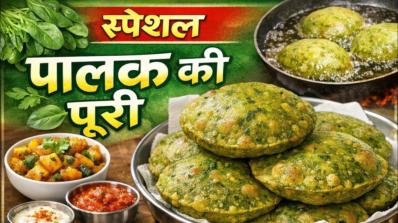गरमा-गरम कुरकुरी पालक🌿🥬 की पूरी | हेल्दी और टेस्टी नाश्ते की रेसिपी | Palak Puri Recipe in Hindi