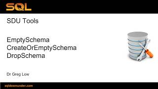 Details SDU Tools 170 Create Empty and Drop Schema News