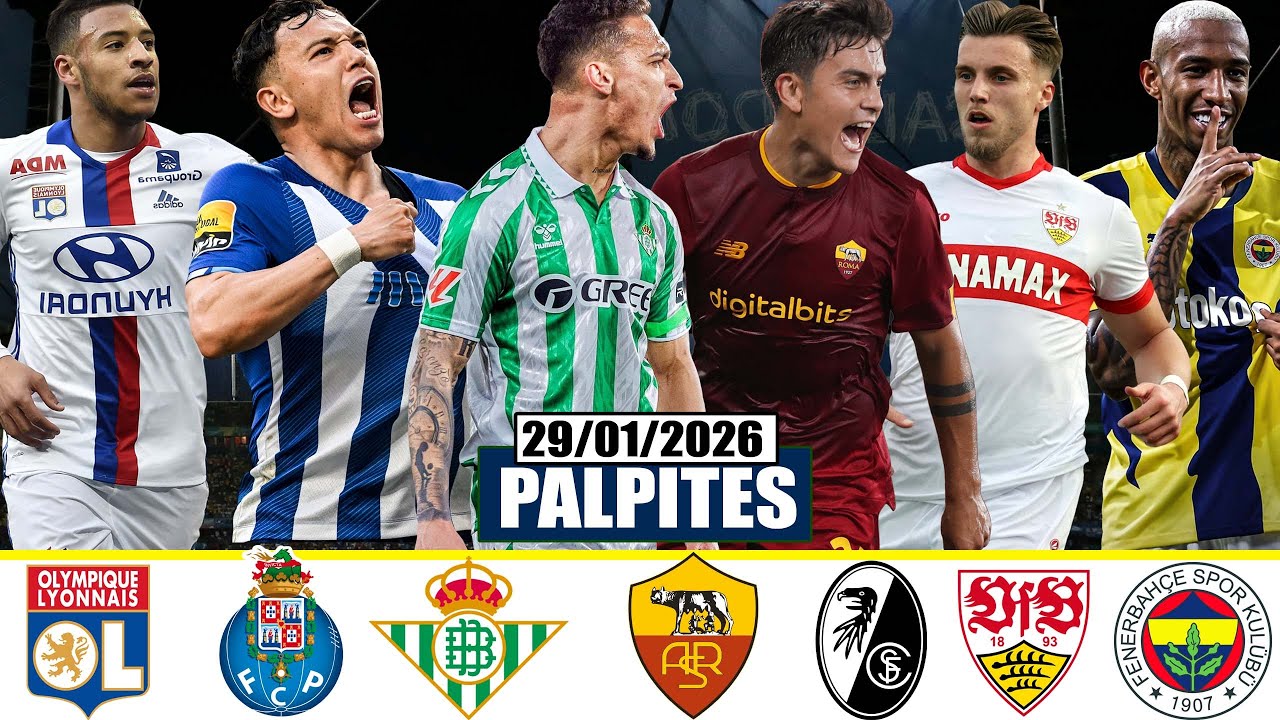 ✅🏆PALPITES DE FUTEBOL HOJE QUINTA DE LIGA EUROPA & BRASILEIRÃO 29/01/2026 + TRIPLA GRÁTIS🏆✅