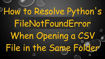 How to Resolve Python