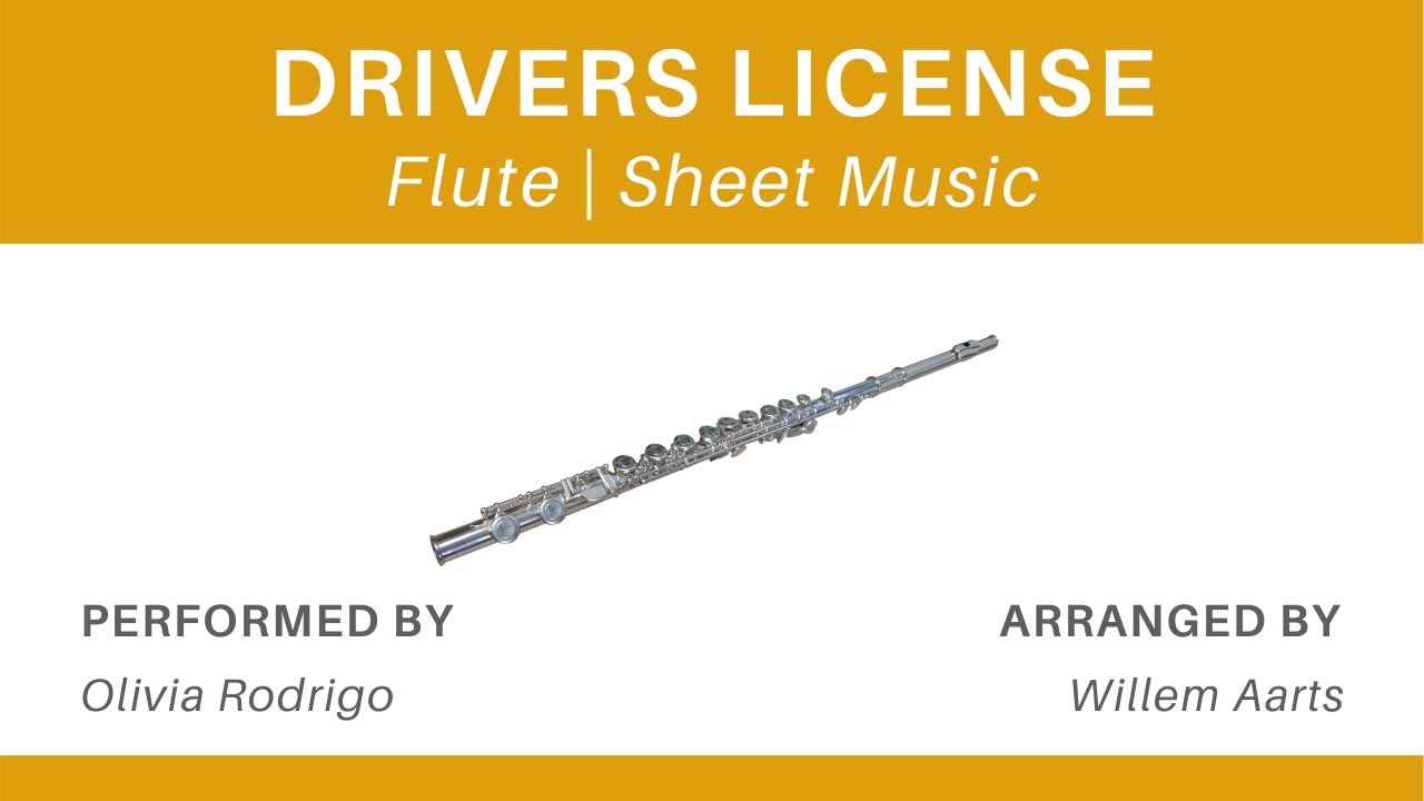 Drivers License Olivia Rodrigo Flute Sheet Music YouTube