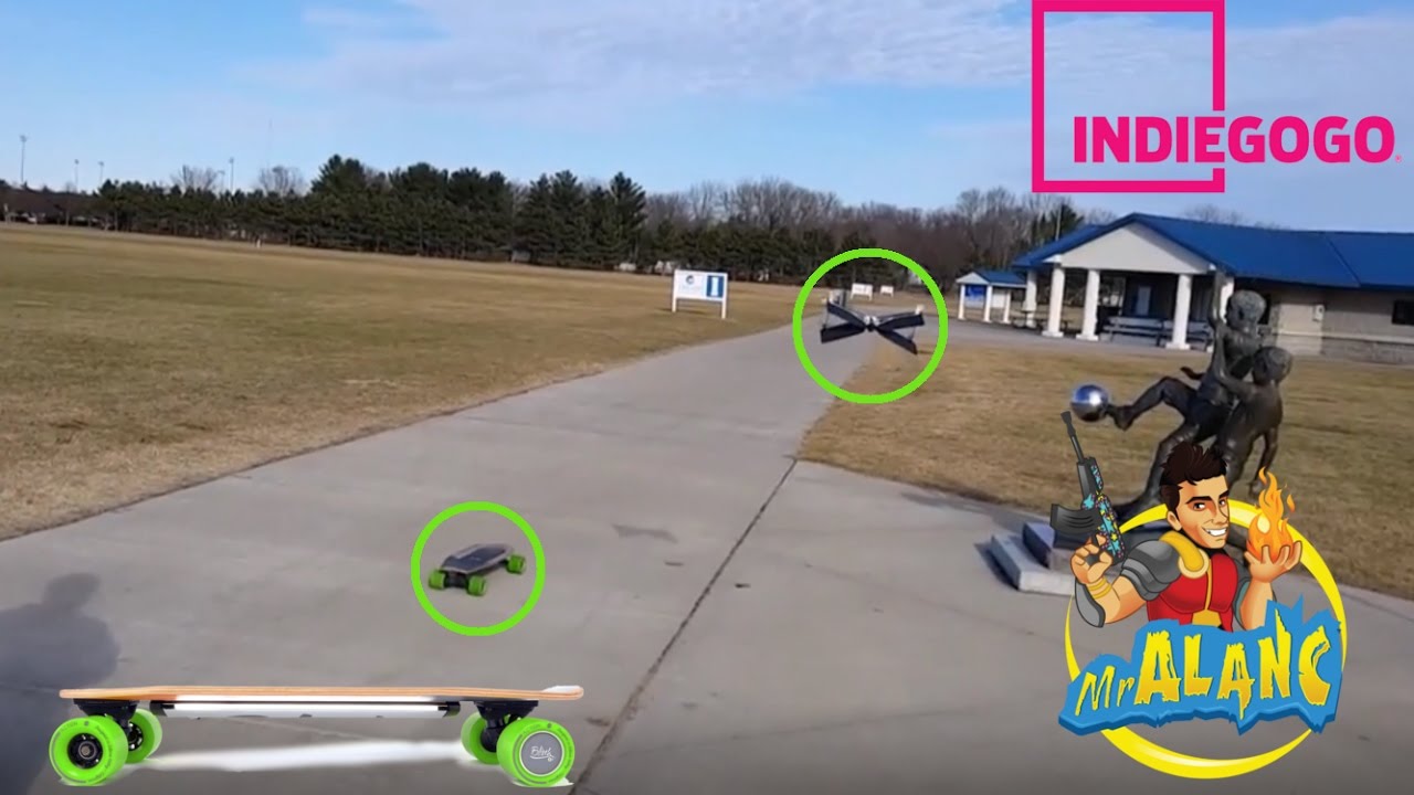 Acton Blink S Electric Skateboard Races Against Parrot Drone IndieGogo Backer $85 Promo Code