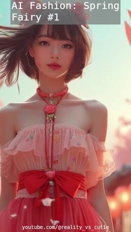 Spring Fairy Vibes ♡ A Girl in Red Girly Fashion! - Fantasy | AI