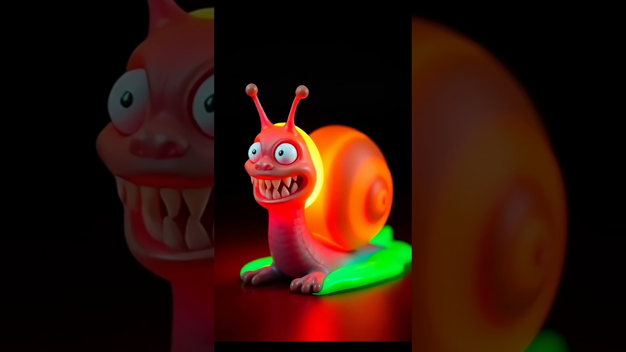 Creepy Snail Monster 🐌 Neon Shell Horror Toy | 