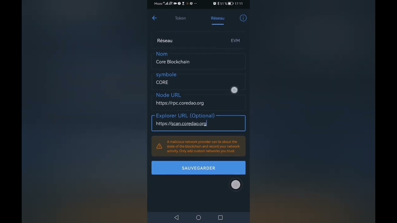 COMMENT AJOUTER CORE BLOCKCHAIN SUR TRUST WALLET ? 